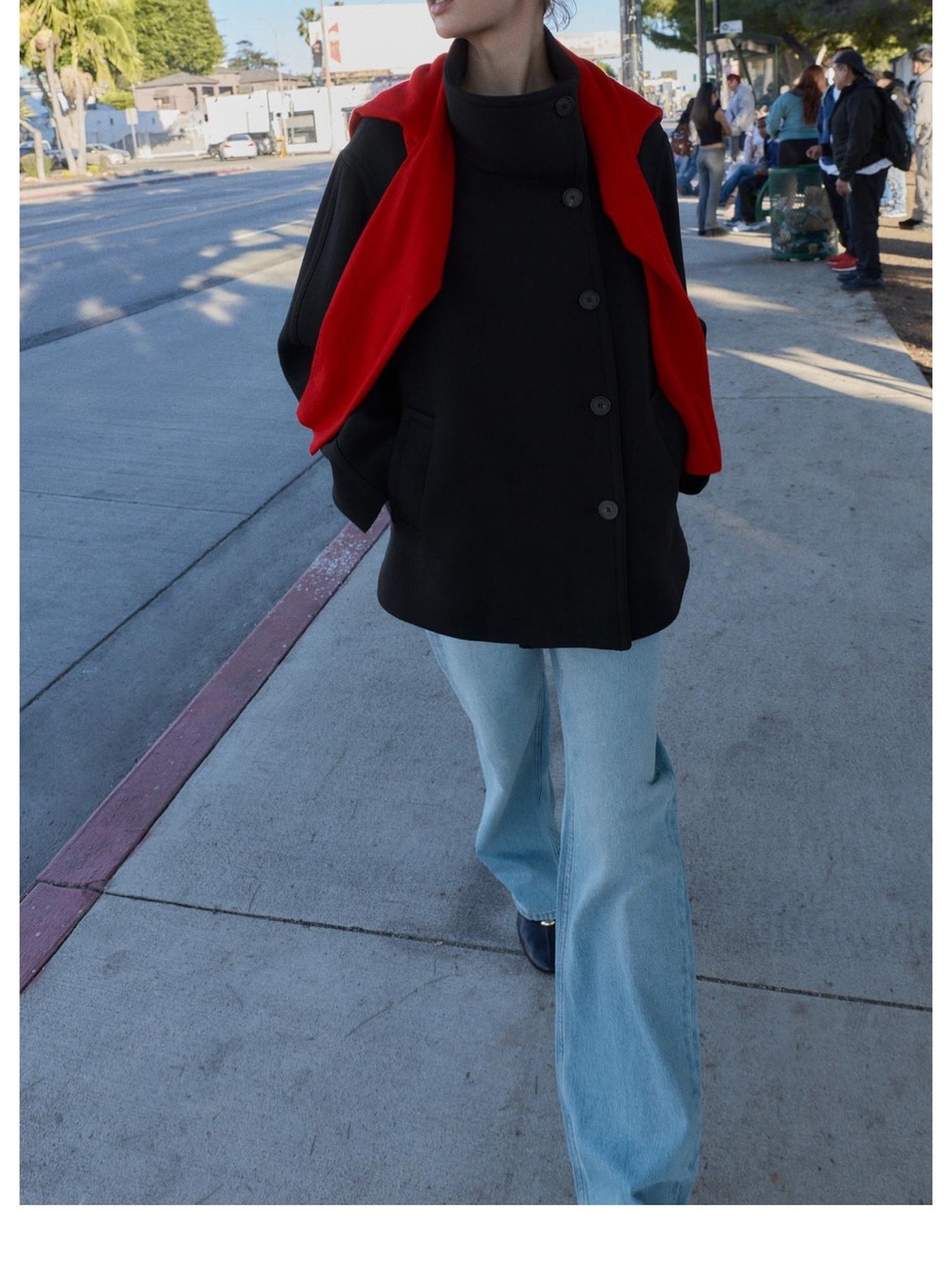 ZARA SHORT WOOL BLEND COAT WITH HIGH NECK